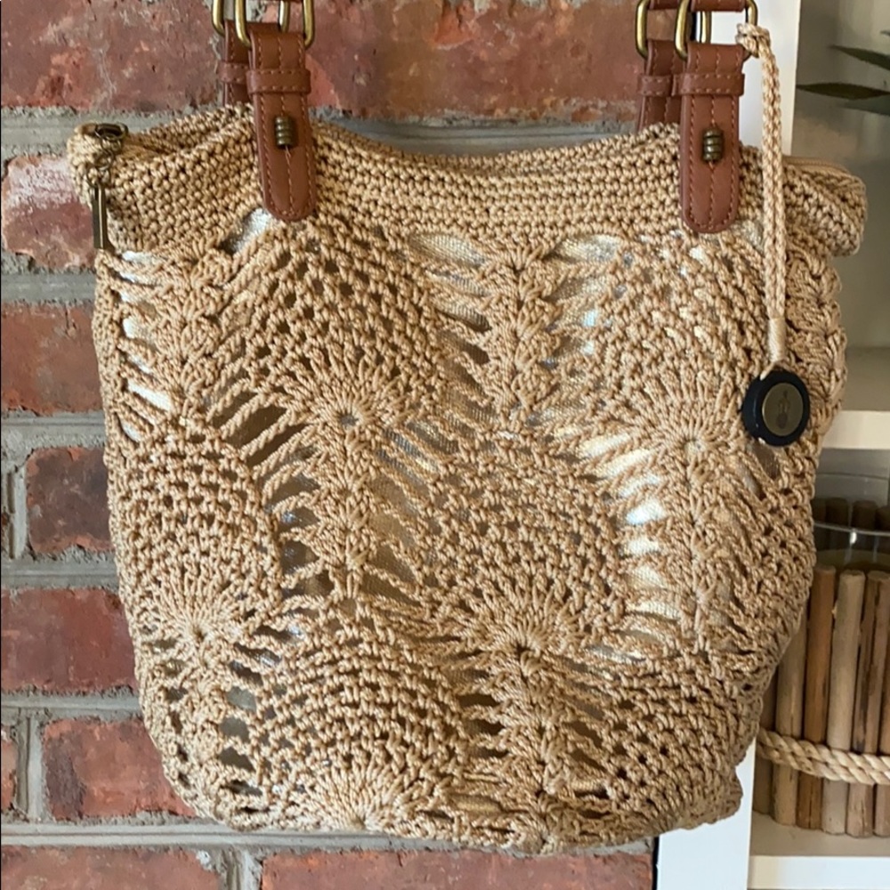 EUC Crocheted Sak Bucket Bag